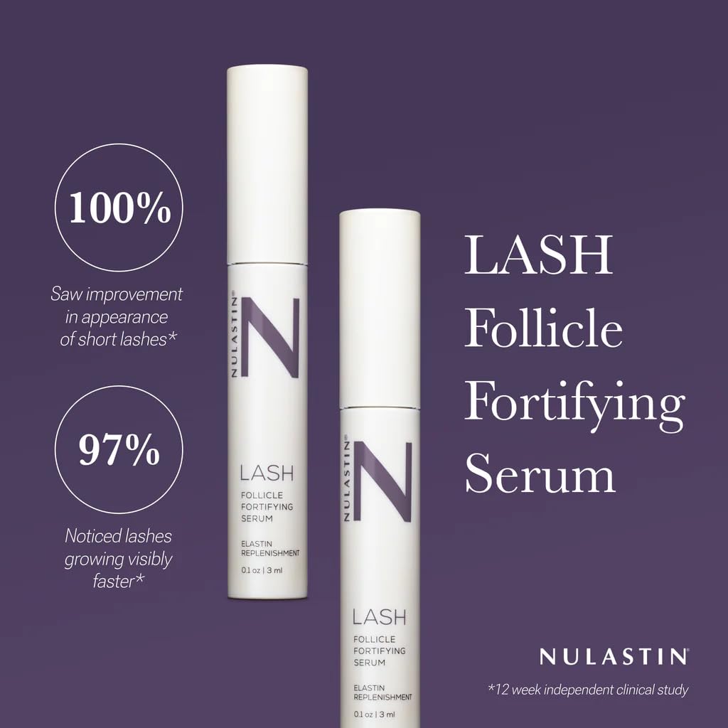 NULASTIN Follicle Fortifying Lash Serum - Clinically Tested Eyelash Enhancing Serum - Nourishes & Repairs to Promote Longer-Looking Lashes - Enriched with Hair-Strengthening Ingredients (2 Count)