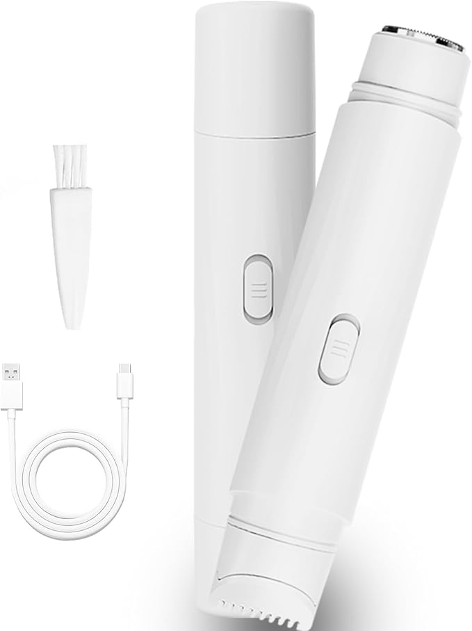 Bikini Trimmer for Women Pubic Hair: 2 in 1 Eletctric Razors for Women - Rechargeable Eletctric Shaver - IPX6 Waterproof Bikini Trimmer,Suitable for Underarms, Legs, Arms, Body,Face (White)