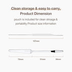 Foundation Spatula Made of Stainless Steel | Professional Makeup Spatula for Even Application of Foundation | Double Edged Spatula for Small Area of Face | Pouch Included for Clean Storage