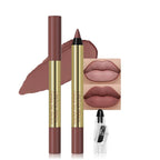 Light Brown Matte Lip Liner Pencil - Crayon Matte Lipstick Pencil, No Transfer, Smudgeproof & Waterproof, Sharpenable Lip Crayon for Women, Velvet Long-Lasting Lip Color 06#