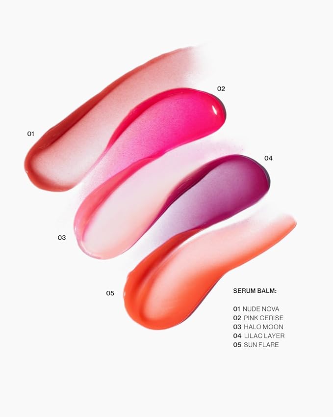 MAKE Serum Balm – Hydrating Lip Oil Treatment – Softening, Smoothing and Plumping Lip Cream – All Day Comfort, Gloss and Shine,Pink Cerise 0.15 Oz