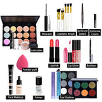 All-in-one Makeup Set Holiday Gift | Full Makeup Kit for Women Essential Starter Bundle Include Eyeshadow Palette Lipstick Blush Cream Concealer Face Powder Eyeliner Mascara Lipgloss Brush