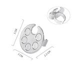 Makeup Spatula Set Stainless Steel, Make Up Tools Mini Mixing Tray with Finger Ring, Round Makeup Paint Palette