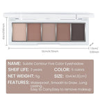 5 Colors Matte Nude Eyeshadow Makeup Palette, Nude Brown Cocoa Taupe Ebony Black Smokey Matte Cream Mini Eye Shadow Palette Makeup for Older Women Blue Green Eye, Contour Palettes sombras de ojos