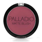Palladio Matte Blush, Brushes onto Cheeks Smoothly, Soft Matte Look and Even Finish, Flawless Velvety Coverage, Effortless Blending Makeup, Flatters the Face, Convenient Compact, Velvetine