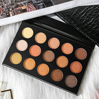 Nude Gold Eyeshadow Palette Natural Naked Smokey Warm Neutral 15 Shades, DE'LANCI Ultra-Blendable High Pigmented Matte Shimmer Matallic Long Lasting Waterproof Eye Shadow Pallet, Travel Size Makeup