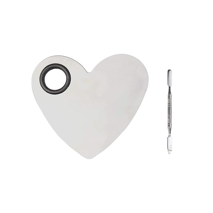 Stainless Steel Heart Shaped Makeup Palette Spatula -