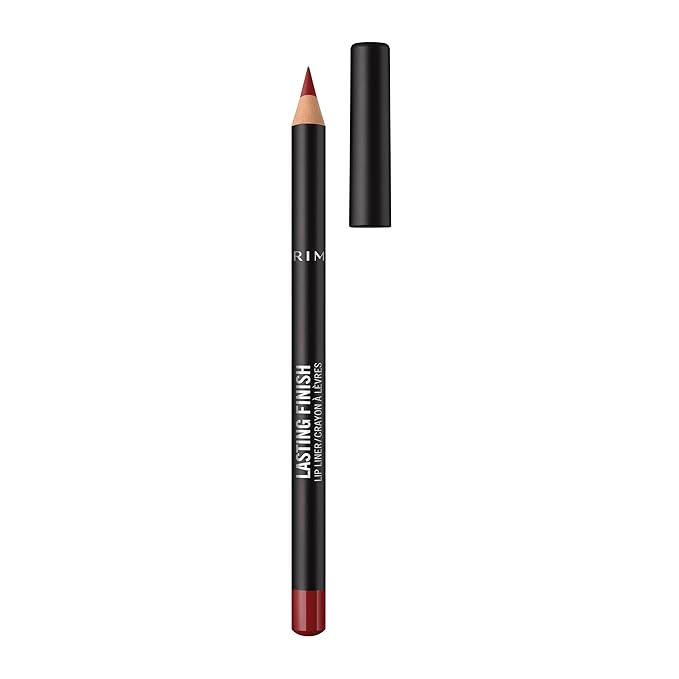 Rimmel Lasting Finish 8HR Soft Lip Liner Pencil - Vibrant, Blendable Formula to Lock Lipstick in Place for 8 Hours - 580 Bitten Red, .04oz