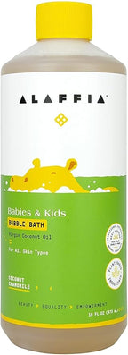 Alaffia Babies and Kids Bubble Bath, Gentle Bath Essentials for Delicate Skin, Plant-Based Formula, Paraben & Sulfate-Free, Vegan, with Long-Lasting Bubbles, Coconut Chamomile, 2 Pack - 16 Fl Oz Ea