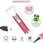 Electric Razor for Women,5 in 1 Womens Shaver Electric Bikini Trimmer Pubic Hair Removal Wet & Dry Painless Shaver for Legs Underarms Eyebrow Face Nose and Bikini Line Razor (Red)