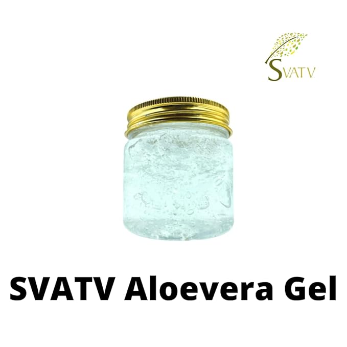 SVATV Natural Aloe Vera Gel for Face, Skin, Hair & Sunburn Relief with Cold Pressed, Vegan, Unscented Gel | Suitable for All Skin Types For Men & Women - 300g, 10.58oz, 0.66lbs