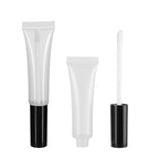 COSIDEA 50 pack Empty Black 15ml Squeeze lip gloss tubes with wand 0.5oz soft lipgloss container chapstick containers empty tube