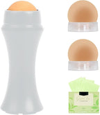 Oil-Absorbing Volcanic Face Roller set with blotting paper (White Set)