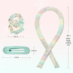 Kitsch Holiday Hair Hero XL Satin Heatless Styling & Flat Lay Claw - Heatless Curls & Waves, Extra Large Curling Rods, Satin Scrunchies & Claw Clip for Hair Protection, Gifts for Women- 4pc set, Aura