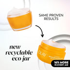 Olay Bright & Even Vitamin C with Lactic Acid Face Moisturizer, 2 oz Lightweight Brightening Face Cream for Uneven Skin Tone, Recyclable Eco Jar Packaging, Value Size