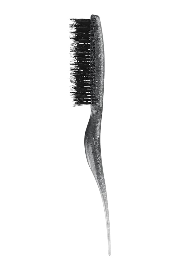 Cricket Amped Up Teasing Hair Brush - Adds Major Volume and Shine, Heat Resistant, Ideal for Slick Back, Updos, and Detangling All Hair Types, Ergonomic Handle and Sectioning Tip, Sparkle Black