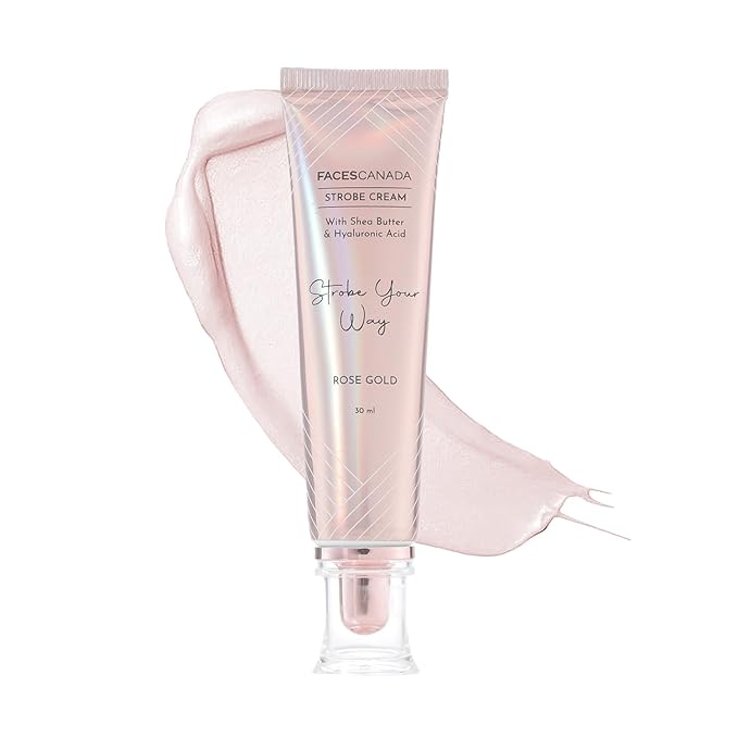 Strobe Cream - Rose Gold | with Shea Butter & Hyaluronic Acid | Hydrating & Illuminating Makeup | for Radiant Dewy Skin | 1.01 Fl Oz (30ml)