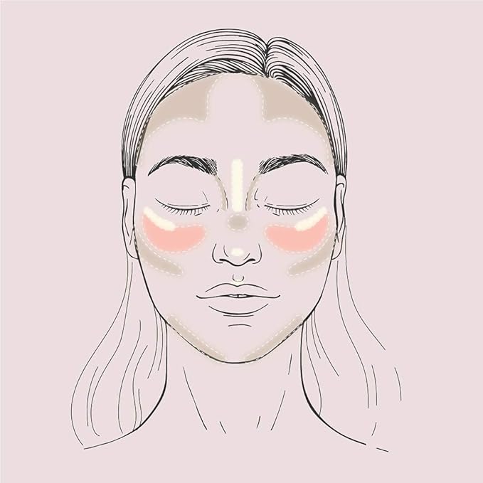 READY TO SHINE Snow Bright Contour Highlight Blush Makeup Palette - Smooth and Pigmented - Easy to Blend - Vegan and Cruelty Free - 5 Part Pressed Powder Makeup Kit - With Mirror For All Skin Types