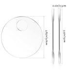 2PCS Acrylic Cosmetic Palette with 2PCS Spatula Tool,Makeup Palette Mixing Tray Apply for Foundation Eye Shadow Lipsticks Nail Art Professional Pigment Blending(Round)