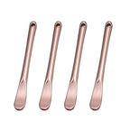 4 Pieces Zinc Alloy Makeup Spatula Eye Cream Spoon Beauty Scoop Mini Spoon Makeup Beauty Spoons Mini Cosmetic Skincare Spatula for Cream Lotions, Cylindrical Handle Type, Rose-Gold