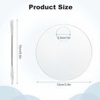 2PCS Makeup Mixing Palette with 2PCS Metal Spatula, Mixing Pigment Palette, Round White Clear Foundation Palette for Make up Eyeshadow Liquid Foundation Cosmetic Nail-Art Pigment Mixing Color