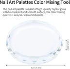 Nail Art Palette, 2pcs Nail Art Palettes Color Mixing Tool for DIY Makeup Mixing Palette Drawing Color Dish Toning Glass Nail Tips Painting Tray False Eyelash Glue Hold Makeup Pallet