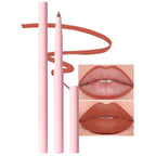 Silky Smooth Retractable Matte Lip Liner Pencil, Orange Lip Liner Long-Lasting Creamy Formula for Shaping & Sculpting Lips, Matte Velvet Pigmented Lip Liner Crayon Lipstick 03#