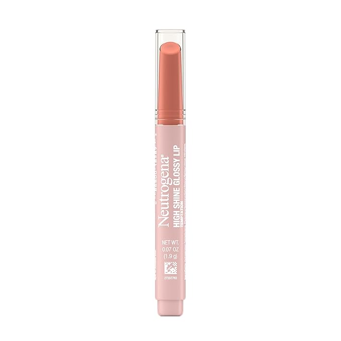 Neutrogena High Shine Glossy Lip with Maracuja Oil + Vitamins & Antioxidant Vitamin E, Nourishing Glossy Lip, Non-Retractable, Pigmented For Buildable Color, Temptation, 0.07 oz