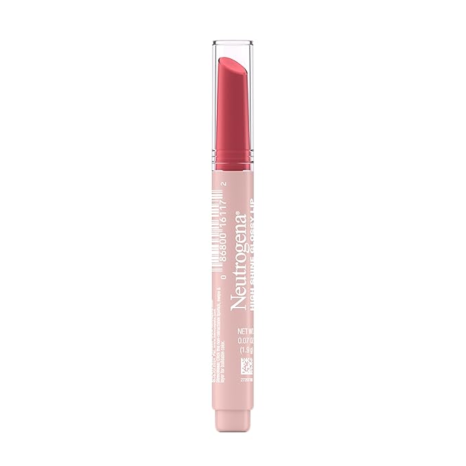 Neutrogena High Shine Glossy Lip with Maracuja Oil + Vitamins & Antioxidant Vitamin E, Nourishing Glossy Lip, Non-Retractable, Pigmented For Buildable Color, Blushing Berry, 0.07 oz