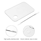 2PCS Acrylic Cosmetic Palette with 2PCS Spatula Tool,Makeup Palette Mixing Tray Apply for Foundation Eye Shadow Lipsticks Nail Art Professional Pigment Blending