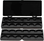 Nail Art Palette, 24 Grid Plastic Nail Art Paint Color Mixing Palette Plate Watercolor Pigment Color Mixing Case Manicure Drawing Tray(Black)