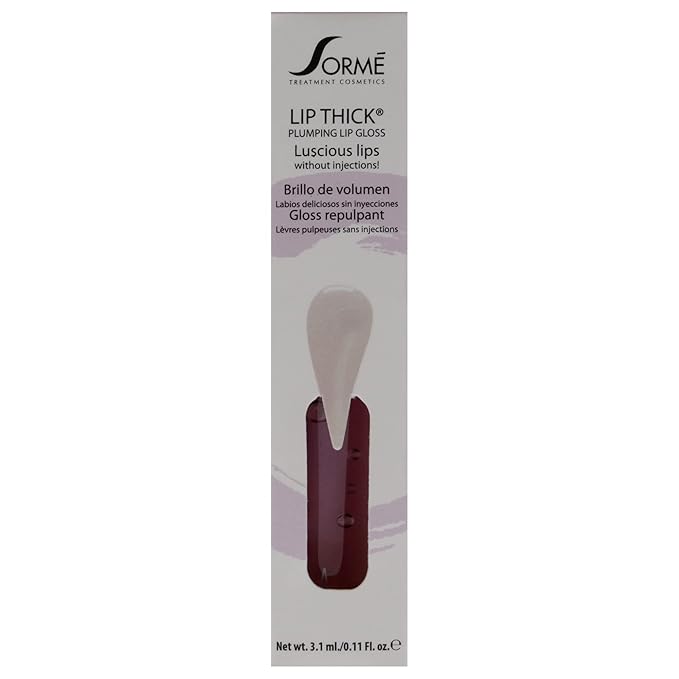 Sorme Cosmetics LipThick Plumping Gloss in Clear | Hydrating Plumping Lip Gloss Enriched with Vitamins and Botanicals | Lip Plumping Gloss with Maxi-Lip Peptides | Cruelty-Free Lip Makeup