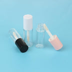 COSIDEA 10pcs 3ml empty lip gloss tubes with wand 0.1OZ Round mini White lipgloss tube container for DIY cosmetics packing