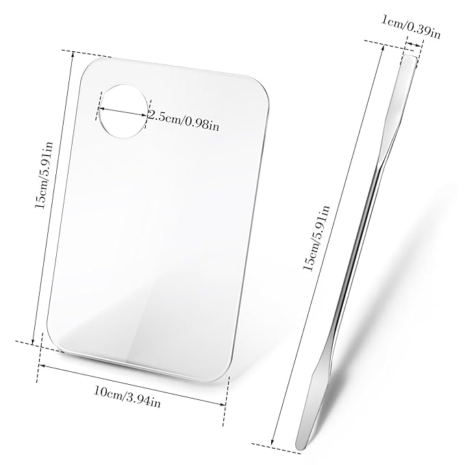 Makeup Palette Tray, Acrylic Foundation Palette with Spatula Tool, Makeup Mixing TrayApply for Foundation Eye Shadow Lipsticks Nail Art Professional Pigment Blending