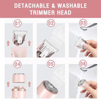 Dermave Bikini Shaver, Bikini Trimmer for Women, Glow Aura Electric Razor 2-in-1 Women's Body Shaver Dual Head Women's Trimmer for Leg Arm Body Grooming Tool (Pink)