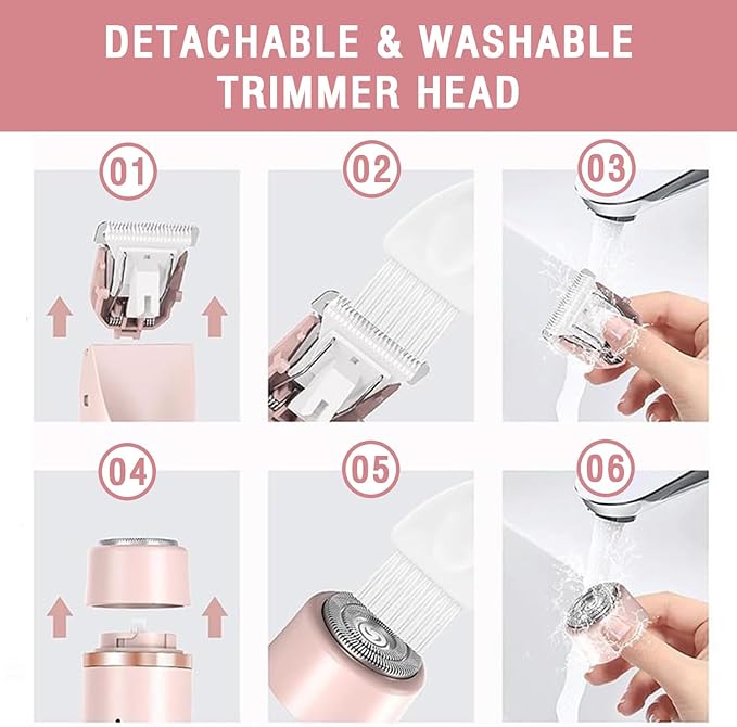 Dermave Bikini Shaver，Womens, Bikini Trimmer for Women, Glow Aura Electric Razor 2-in-1 Women's Body Shaver Dual Head Women's Trimmer for Leg Arm Body Grooming Tool (Purple)