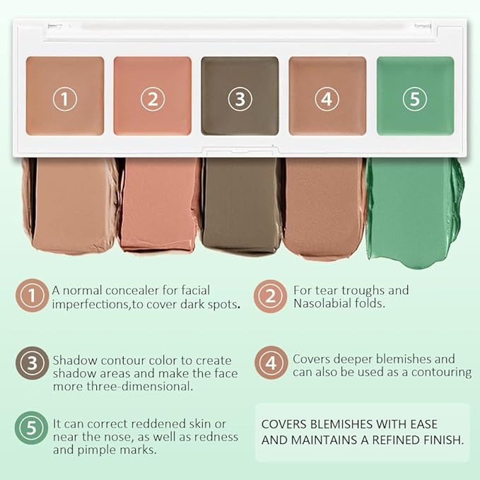 5 Colors Magic Touch Correcting Concealer Palette for 1 Count)