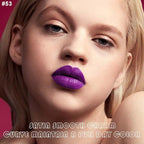 evpct 2Pcs Lavender Purple Matte Liquid Lipstick Lip Gloss Stain and Retractable Lip Liner Makeup Set for Women Long Lasting Waterproof 24 Hours Lipstick labial mate larga duracion 24 53#