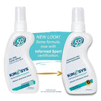KINeSYS Fragrance Free Clear Spray Sunscreen for sensitive skin, SPF 50, Hypoallergenic, Broad Spectrum UVA/UVB protection for Face & Body; PABA and Oxybenzone FREE, 700+ Sprays, 4 Fl Oz/120 mL