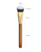 Desert Oak Series Angled Dome Cream Blush Brush - Medium Nylon Bristles for Flawless Cream/Liquid Blush Application, Seamless Stippling & Blending, Bubinga Handle & Brass Ferrule (CM 183)