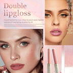 Double-end 2-in-1 Matte & Shimmery Lip Gloss Set, 3 PCS/Set (Set B, 3pcs)