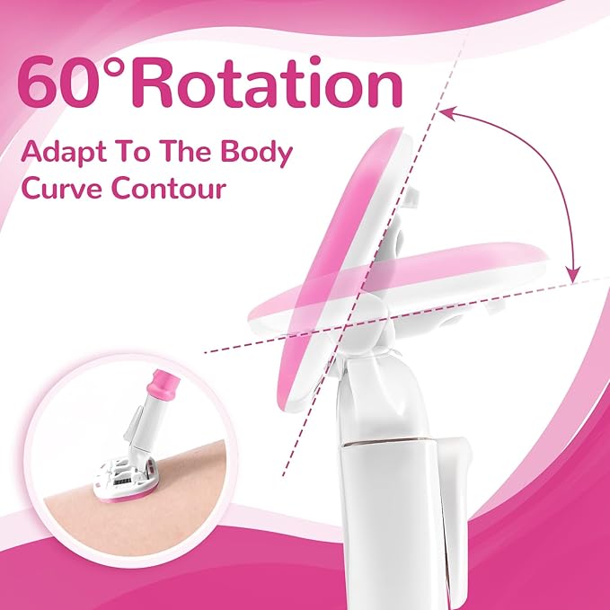 DreamGenius Razors for Women Include 1 Non-Slip Handles and 7 Blade Refills with a Shower Holder, 5 Premium Blades Women's Razors for Shaving with 360° Lubrication Reduces Irritation, Pink