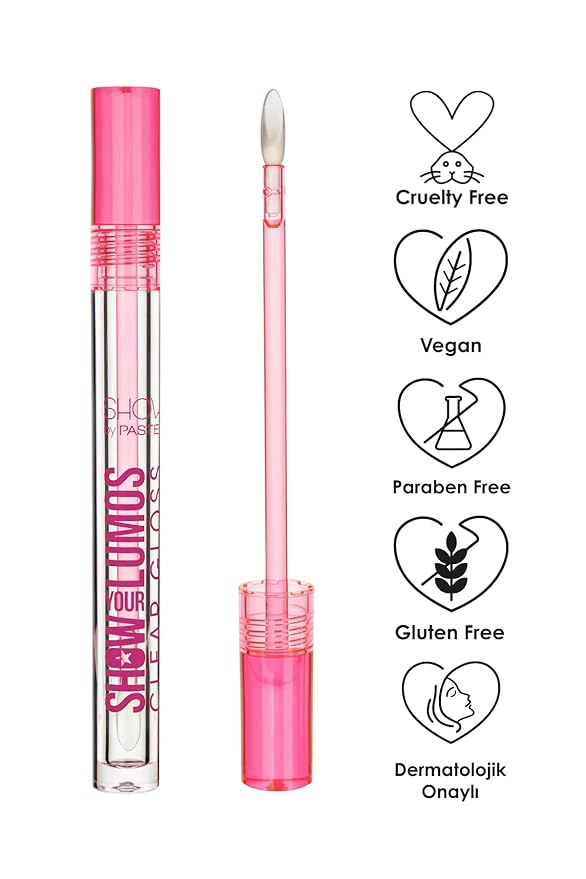 Show Your Lumos Clear Gloss | Transparent Silicone Applicator | Colorless Transparent Texture | Lightweight Formula | Ultra-Luminous | Voluminous Lips | Wet Finish