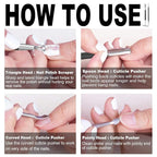 2PCS Metal Black Cuticle Pusher