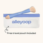 Alleyoop Multi-Tasker 4-in-1 Travel Makeup Brush Set – Compact Makeup Brushes with Blending Sponge, Eyeshadow, Eyebrow & Liner, Blush & Bronzer Brush – Mini Makeup Tools Kit for Women, Vegan