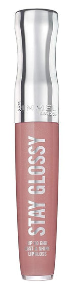Rimmel Stay Glossy Lip Gloss Bundle - 130 Blushing Belgraves & 135 Sippin Non-Sticky Lightweight Lip Color and Shine .18oz Each