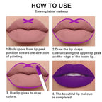 evpct 2Pcs Lavender Purple Matte Liquid Lipstick Lip Gloss Stain and Retractable Lip Liner Makeup Set for Women Long Lasting Waterproof 24 Hours Lipstick labial mate larga duracion 24 53#