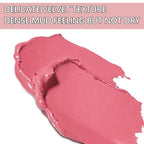 6pcs Matte Lip Gloss Set for Women,Highly Pigmented Velvet Lip Stain，Long Lasting，Waterproof Lip Makeup，Nude，Brown