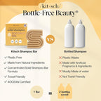 Kitsch Coconut Oil Shampoo Bar - Hydrate & Soften Dry Damaged Hair - Deep Moisturizing Curly Hair Shampoo - Safe Shampoo for Color Treated Hair - Silicone, Paraben & Sulfate Free - 3.2 oz