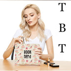 Book nerd gifts makeup bag